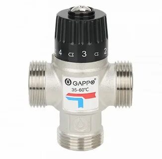 Клапан термостатический смесительный для котла 1 1/4" нар 70°С Kv 9 GAPPO G1444.07
