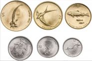 Словения набор 6 монет 1992-2001 (животный мир). UNC