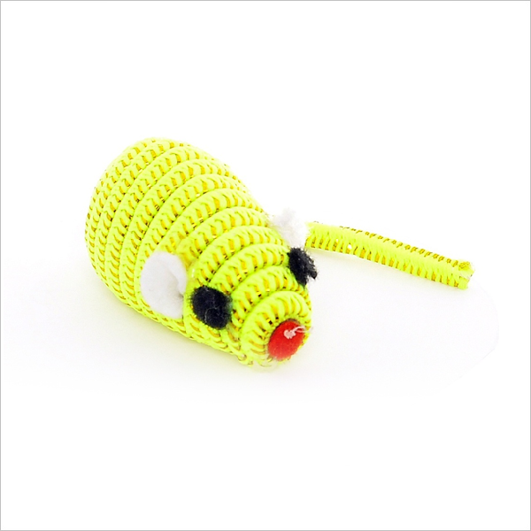 Игрушка для кошек Papillon Светоотражающая мышка с погремушкой желтая 5см