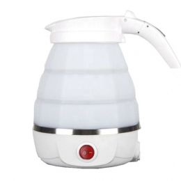 Складной дорожный электрический чайник Collapsible Silicone, 600 мл, цвет Белый