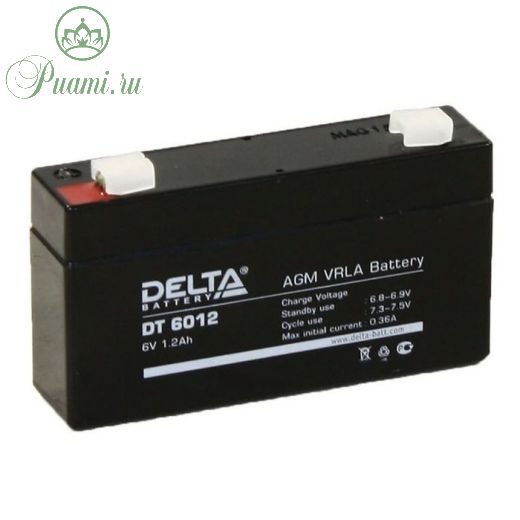 Аккумуляторная батарея Delta 1,2 Ач 6 Вольт DT 6012
