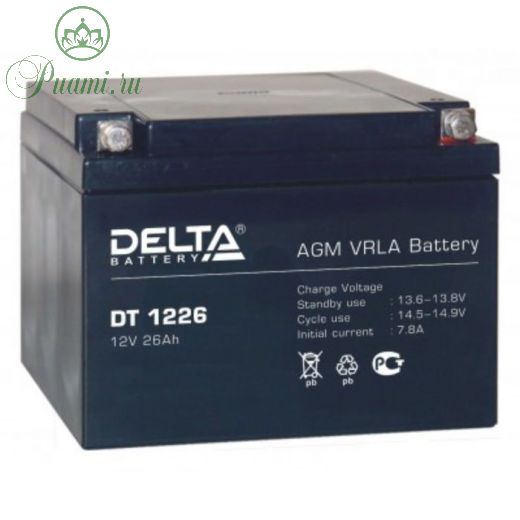 Аккумуляторная батарея Delta DT1226, 12 В, 26 А/ч