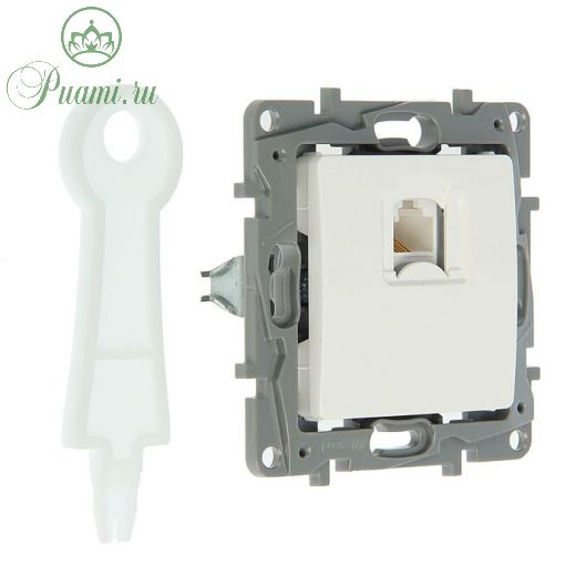 Розетка компьютерная Legrand Etika 672241, RJ45, одноместная, белая