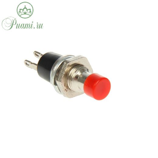 Выключатель-кнопка REXANT RWD-301, металл, 220 В, 2А (2с), ON-OFF, d=7.2, Micro, красная