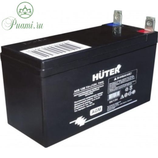 Батарея аккумуляторная Huter, 12 В, 7 Ач, AGM
