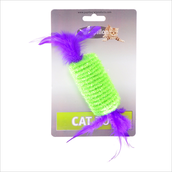 Игрушка для кошек Papillon Рулет с перьями 10см