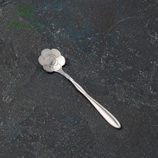 Ложка десертная Magistro «Цветок», 12,5 см, цвет серебро, витая