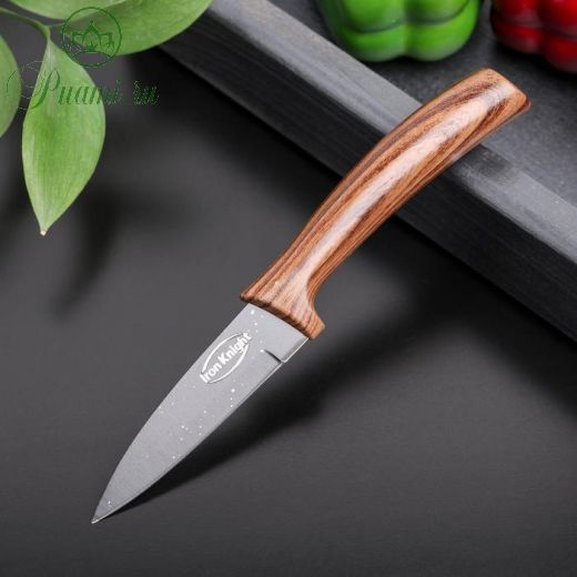 Нож с антиналипающим покрытием «Санктум», лезвие 8,5 см, цвет чёрно-коричневый
