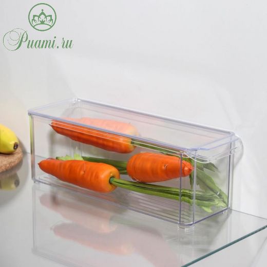 Органайзер для холодильника с крышкой IDEA, 10?30?10 см, цвет прозрачный