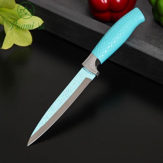 Нож Доляна Lazura, универсальный, лезвие 12,5 см, цвет бирюзовый