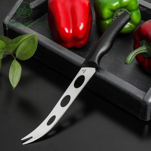 Нож Доляна «Грайм» для сыра, лезвие 15 см, цвет чёрный