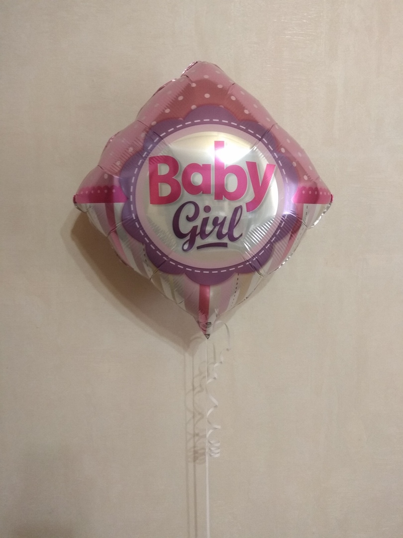 Ромб Baby для девочки фольгированный шар с гелием