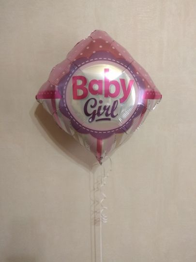 Ромб Baby для девочки фольгированный шар с гелием