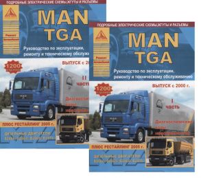 MAN TGA Выпуск с 2000 с дизельными двигателями D2066 D2865 D2866 D2876 Ремонт Эксплуатация ТО Комплект в 2 книгах Часть I II