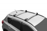 Багажник на крышу Audi Q7 2015-..., Lux Bridge, крыловидные дуги (серебристый цвет)
