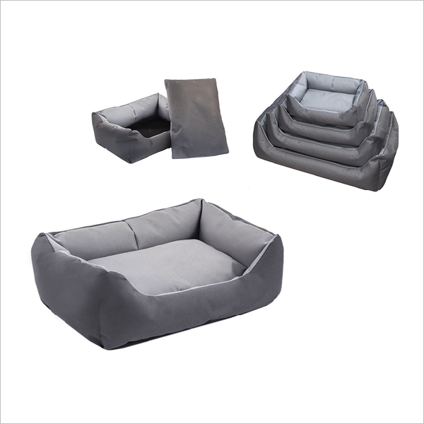 Лежак для кошек и собак Yami-Yami №0 прямоугольный с подушкой серый 45х33х15см