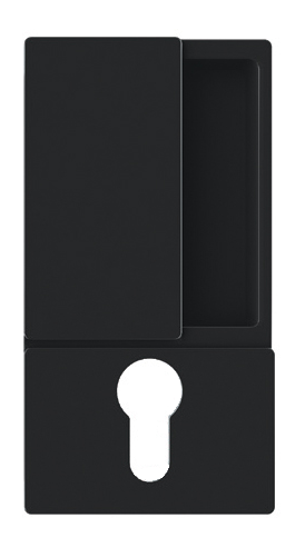 Дверная ручка для двери купе AGB WAVE под цилиндр (Черный) В30003.01.93 + замок AGB SCIVOLA TRE B08982.50.93
