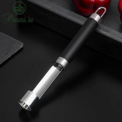Нож для сердцевины Доляна «Нео», 20,5 см, ручка soft-touch, цвет чёрный
