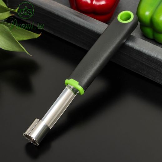 Нож для удаления сердцевины Доляна Lime, 20?2 см, цвет чёрно-зелёный