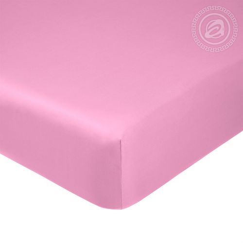 Простыня на резинке Сатин 160*200 Розовый Арт Постель