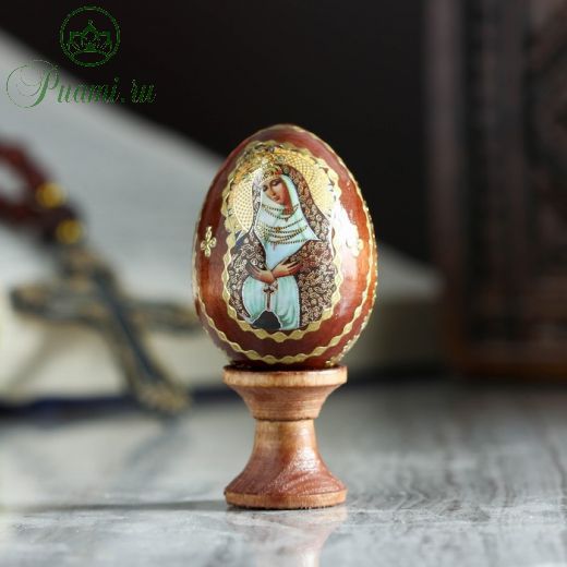 Яйцо сувенирное "Богоматерь Остробрамская", на подставке