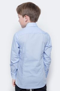 Рубашка голубая с длинными рукавами для мальчика