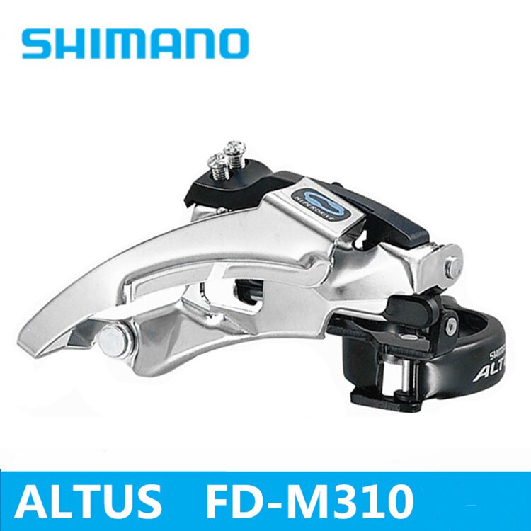 Переключатель передний SHIMANO Altus FD-M310, 3х6/7/8 скоростей, универсальная тяга, посадка 28.6/31.8, на 42/48 зуба