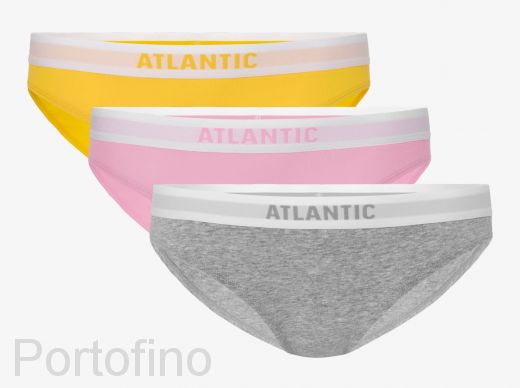 3LP-178 трусы женские бикини Logo Color Atlantic - набор 3 штуки