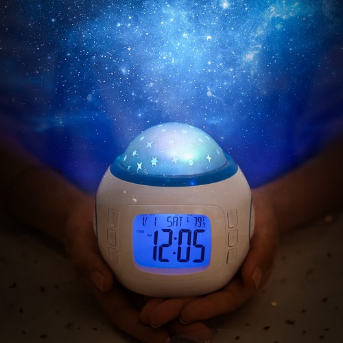 060819 Часы будильник с проектором звездного неба, ночник музыкальный
