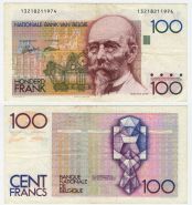 БЕЛЬГИЯ  - 100 франков 1982-1994