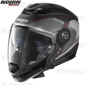 Шлем Nolan N70-2 GT Lakota, Черный матовый с красным