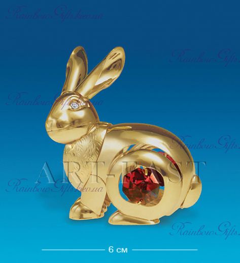 Фигурка Кролик с красным камнем “Swarovski”