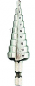 Сверло по металлу ступенчатое 6-20 мм для отверстий, 6,8,10,12,14,16,18,20 мм, (шт.)