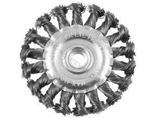 Щетка-крацовка дисковая, витая стальная проволока, посадочная гайка М14, d=150мм, (шт.) 45-4-315