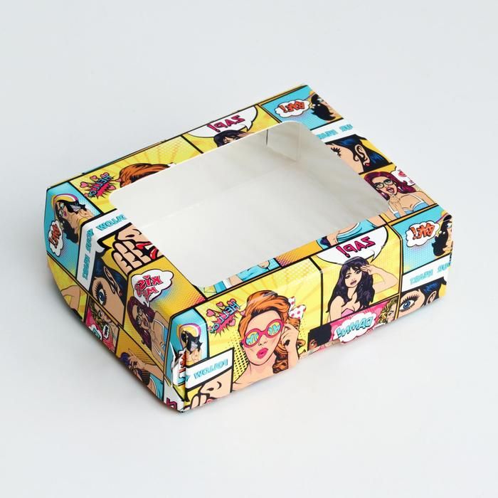 Коробка складная с окном "Pop art", 10 х 8 х 3,5 см