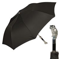 Зонт складной Pasotti Auto Owl Silver Oxford Black