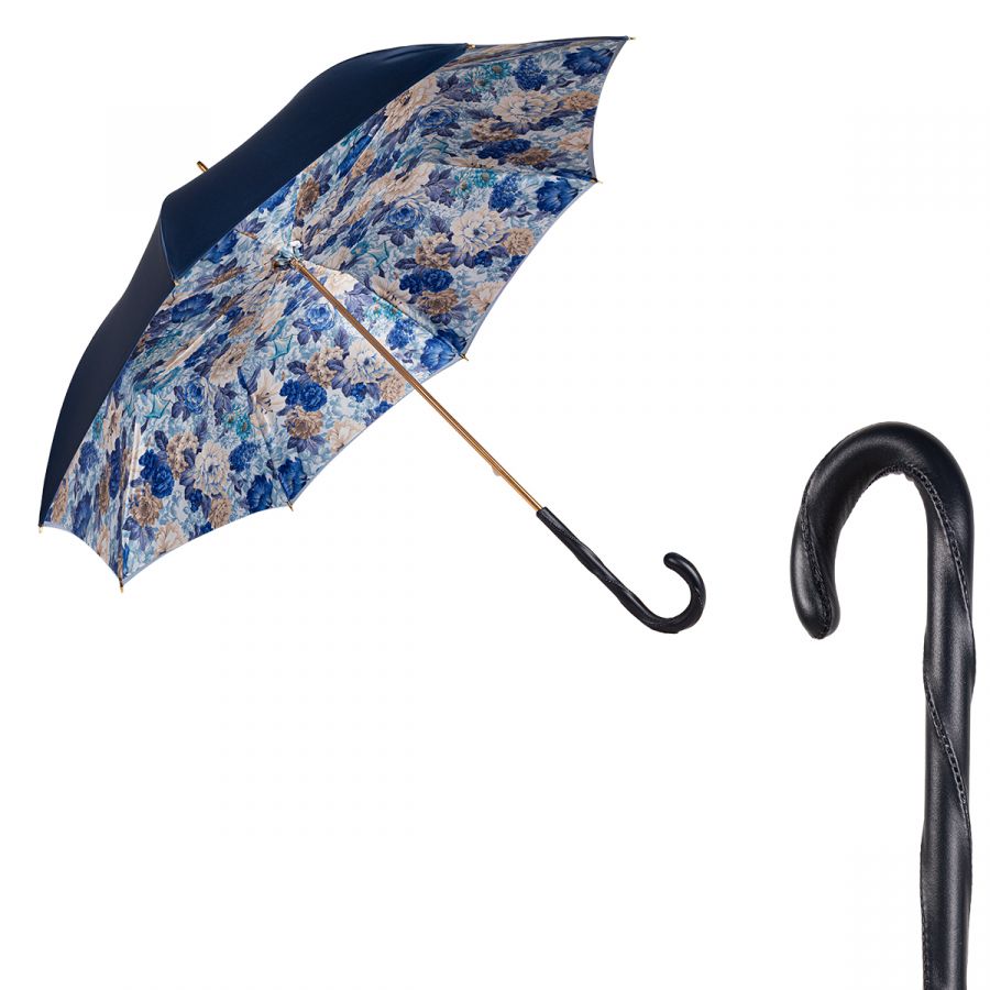 Зонт-трость Pasotti Becolore Blu Сrisantemo Original
