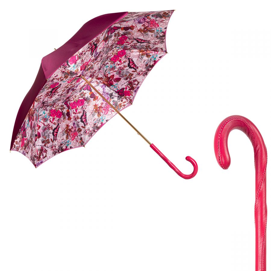 Зонт-трость Pasotti Becolore Rosa Butterfly Fuxia Original