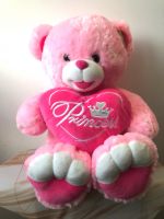 Медведь розовый с сердцем 80 см