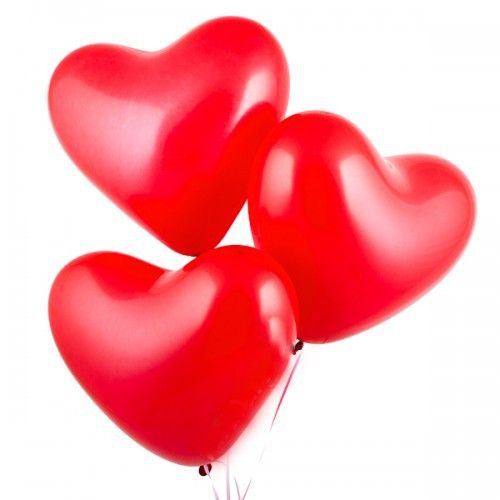 Три шарика латексных в форме сердца