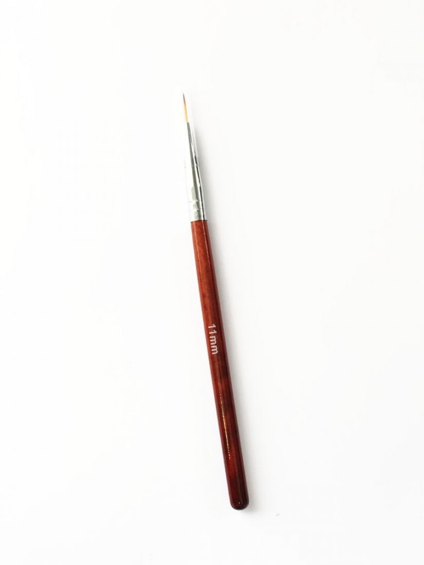 КистьNail Art для дизайна "волосок" 11 мм, красное дерево (в тубе)