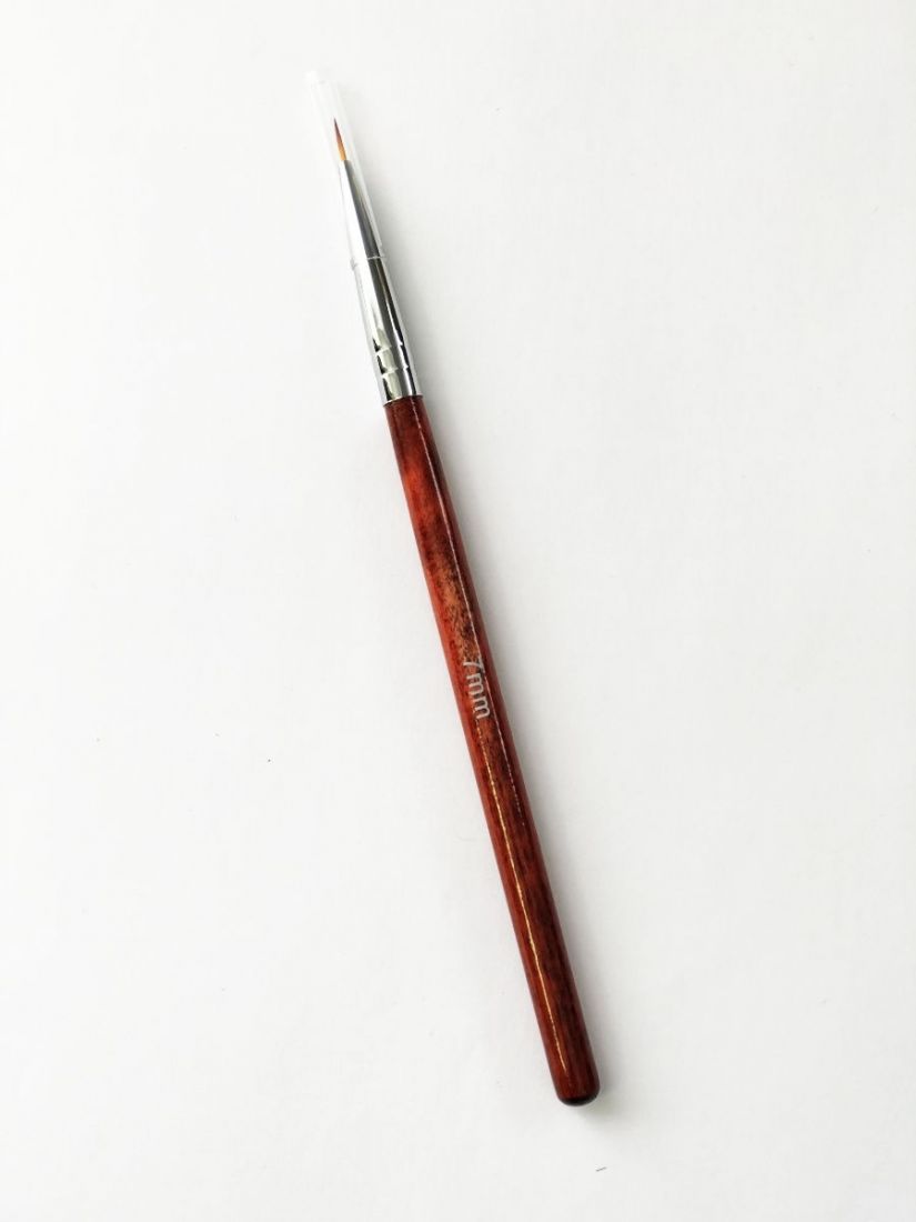 КистьNail Art для дизайна "волосок" 7 мм, красное дерево (в тубе)