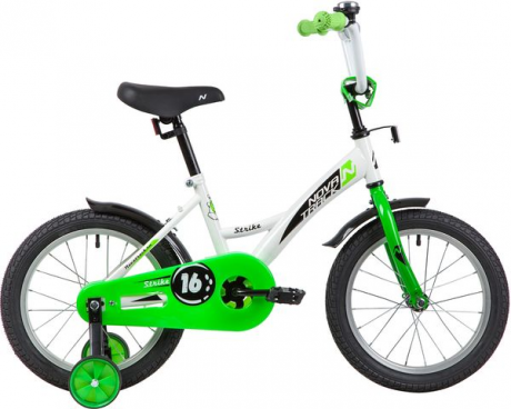 Велосипед NOVATRACK 16" STRIKE белый-зелёный