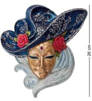 Венецианская маска «Розы» 25.5x6.5 см, h=26 см (WS-345)