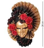 Венецианская маска «Пионы» 21.5x6 см, h=28 см (WS-337)