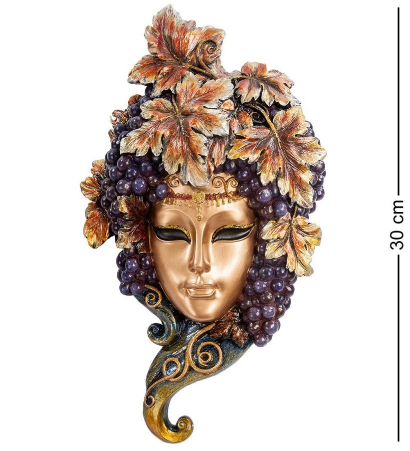 Венецианская маска «Виноград» 17x5 см, h=30 см (WS-355)