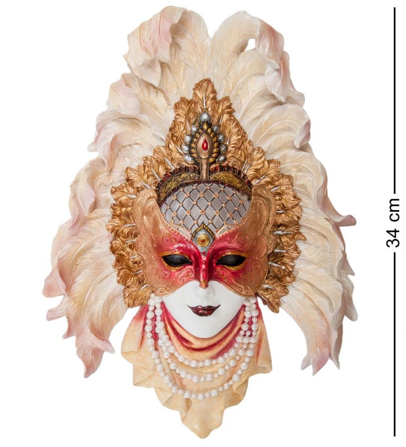 Венецианская маска «Перо павлина» 25x7 см, h=34 см (WS-361)