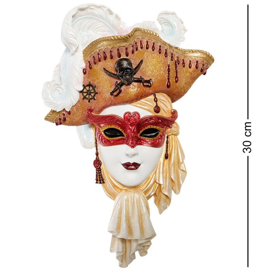 Венецианская маска «Пират» 20.5x7.5 см, h=31 см (WS-372)