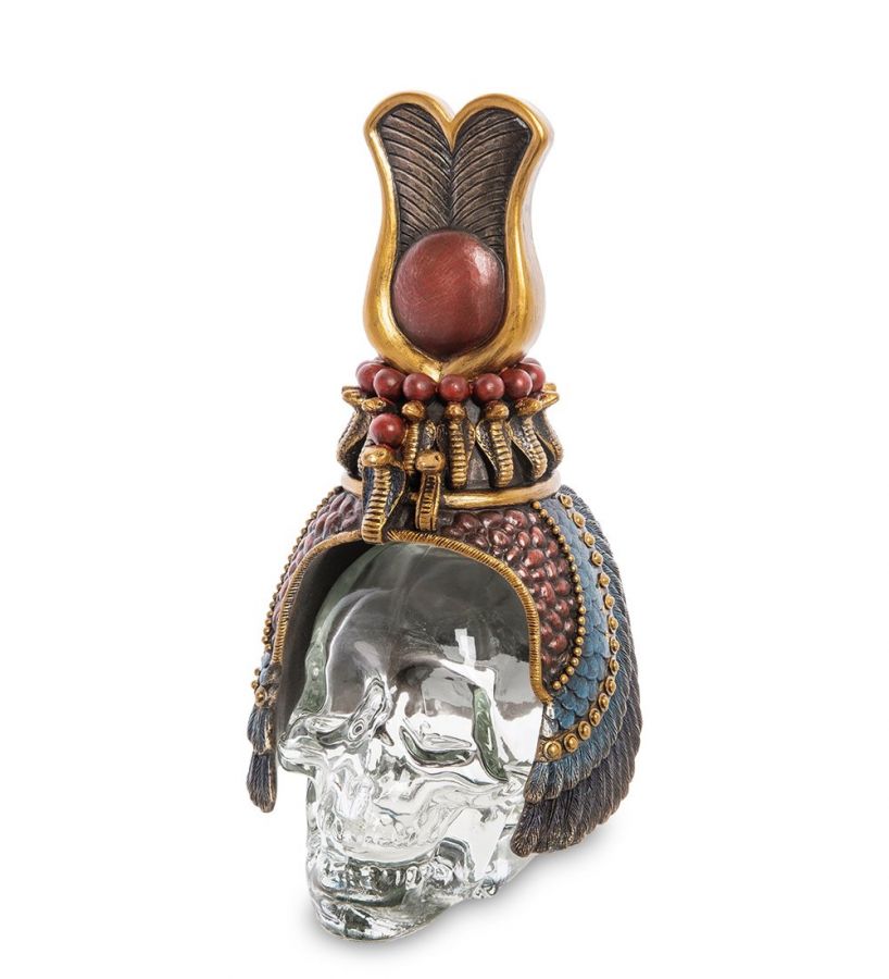 Флакон «Египетский головной убор на стеклянном черепе» 7.5x8 см, h=17 см (WS-1030)