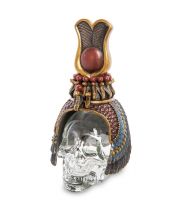 Флакон «Египетский головной убор на стеклянном черепе» 7.5x8 см, h=17 см (WS-1030)